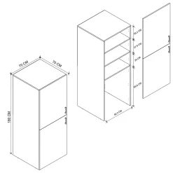 Garnero Arredamenti Mobili Lavanderia-Mobile lavatrice 70x180h cm 2 ante e ripiani Wash Bianco Opaco