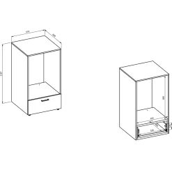 Garnero Arredamenti Mobili Lavanderia-Mobile lavatrice 67x117h cm con cassettone beige Wave