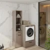 Garnero Arredamenti Mobili Lavanderia-Mobile lavatrice 107x197h cm con colonna beige Wave