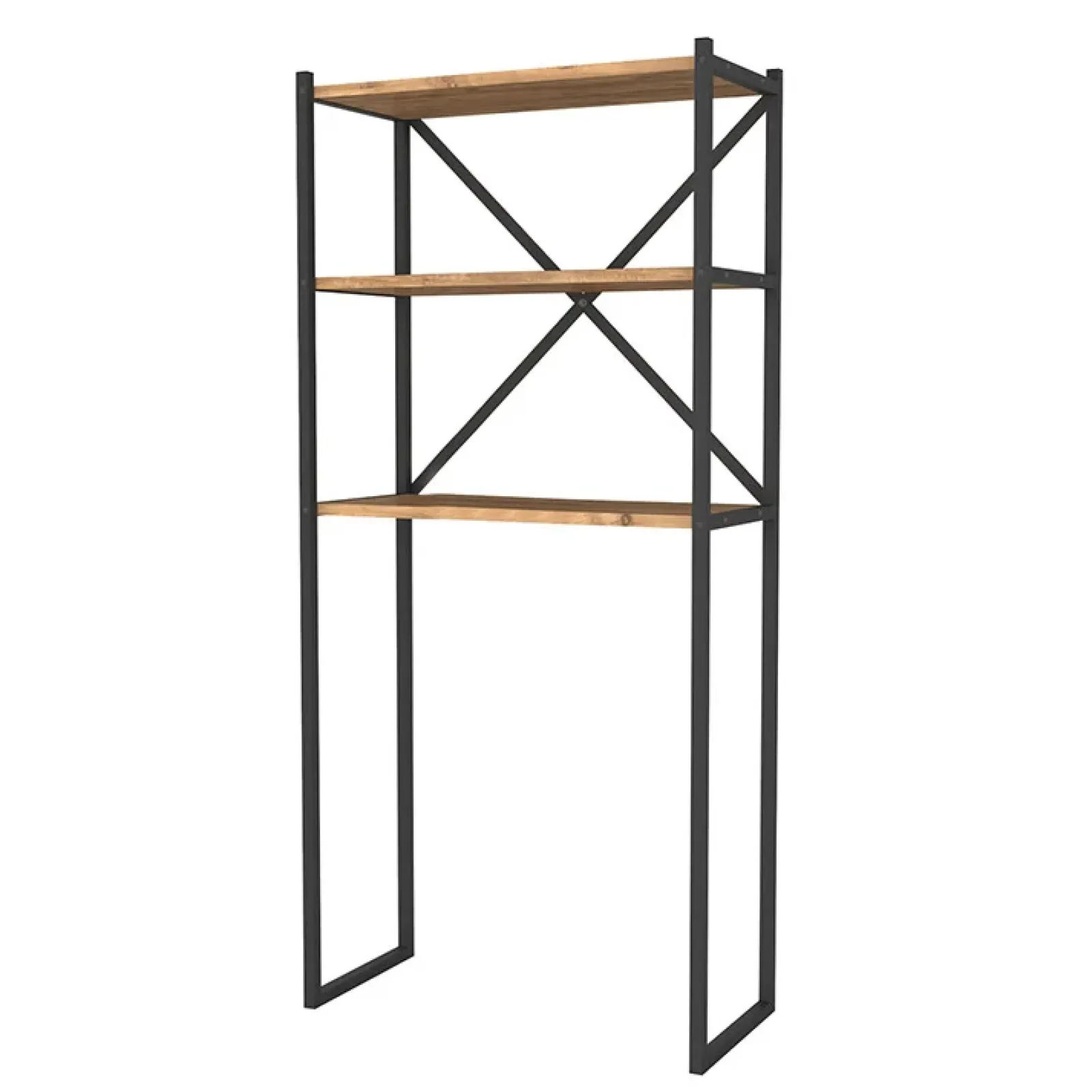 Garnero Arredamenti Mobili Lavanderia-Mobile lavatrice 66x160h cm industrial metallo Canarie Rovere