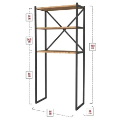 Garnero Arredamenti Mobili Lavanderia-Mobile lavatrice 66x160h cm industrial metallo Canarie Rovere