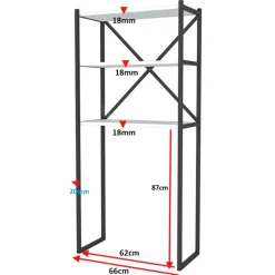 Garnero Arredamenti Mobili Lavanderia-Mobile lavatrice 66x160h cm industrial metallo Canarie Rovere