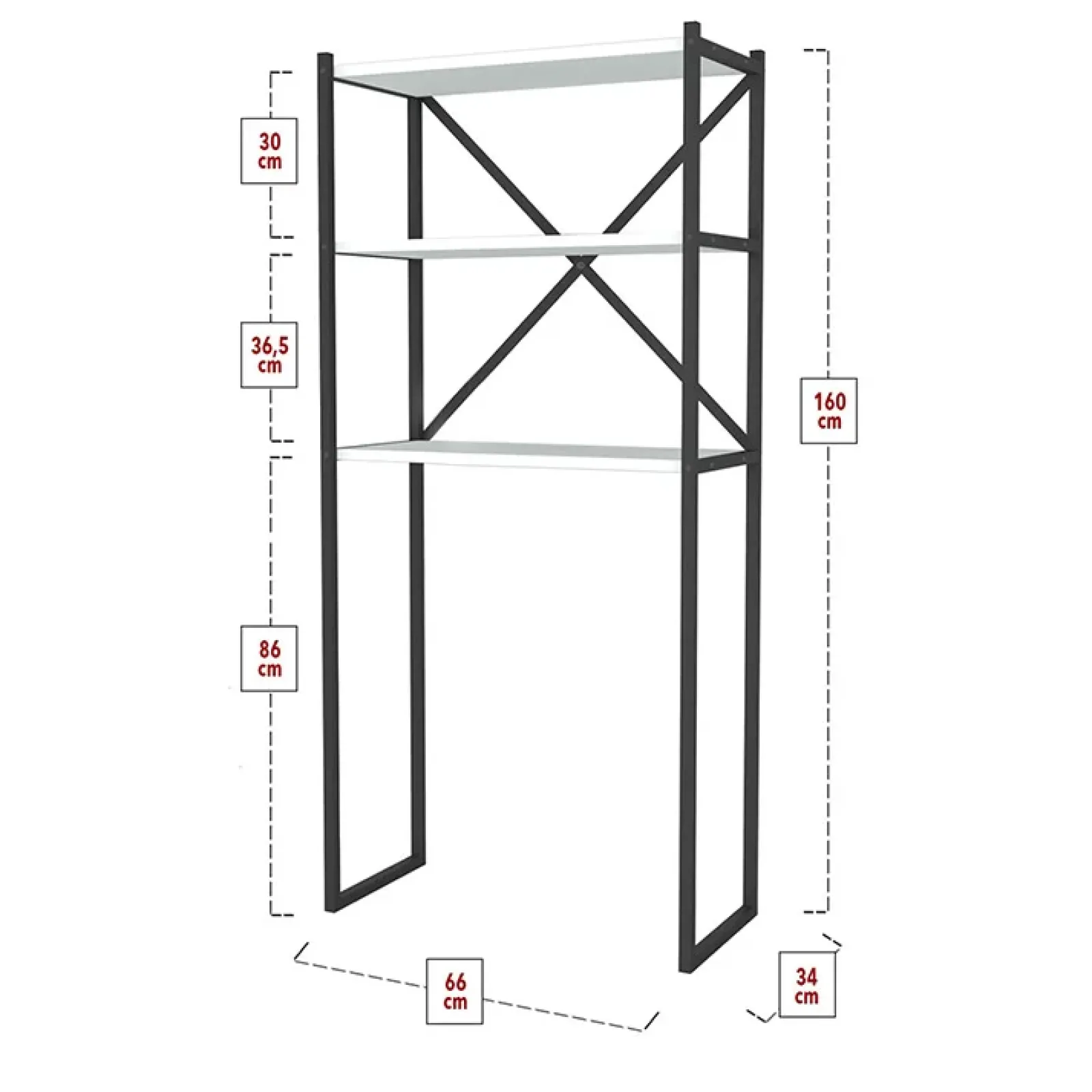 Garnero Arredamenti Mobili Lavanderia-Mobile lavatrice 66x160h cm industrial metallo bianco Canarie Bianco Opaco