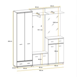 Garnero Arredamenti Armadi E Madie Ingresso|Mobili Multiuso-Mobile multiuso basso ingresso 60x96h cm rovere antracite  San Francisco, New York, California Gihome®