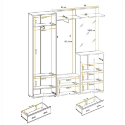 Garnero Arredamenti Armadi E Madie Ingresso|Mobili Multiuso-Mobile multiuso basso ingresso 60x96h cm rovere antracite  San Francisco, New York, California Gihome®