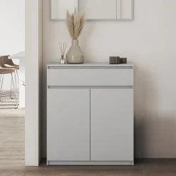 Garnero Arredamenti Armadi E Madie Ingresso|Mobili Multiuso-Mobile multiuso ingresso 92x107h cm con cassetto Accent Grigio