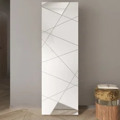 Garnero Arredamenti Armadi E Madie Ingresso|Mobili Multiuso-Mobile multiuso ingresso 60x187h cm appendiabiti bianco lucido specchio Olimpo