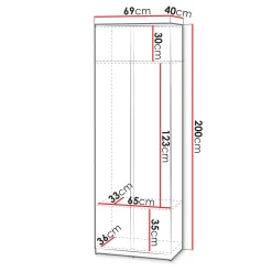 Garnero Arredamenti Armadi E Madie Ingresso|Mobili Multiuso-Mobile multiuso ingresso 69x200h cm appendiabiti Accent Grigio