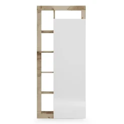 Garnero Arredamenti Armadi E Madie Ingresso|Mobili Multiuso-Mobile multiuso ingresso 91x209h cm appendiabiti con specchio bianco pero Invictus