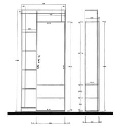 Garnero Arredamenti Armadi E Madie Ingresso|Mobili Multiuso-Mobile multiuso ingresso 91x209h cm appendiabiti con specchio bianco pero Invictus