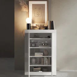 Garnero Arredamenti Scarpiere E Cassepanche|Scarpiere-Mobile multiuso ingresso 78x116h cm scarpiera bianco lucido Eternity