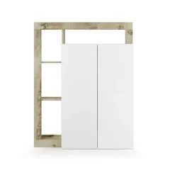 Garnero Arredamenti Scarpiere E Cassepanche|Scarpiere-Mobile multiuso ingresso 108x138h cm scarpiera bianco lucido pero Invictus