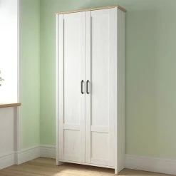 Garnero Arredamenti Armadio Ante Battenti|Mobili Multiuso-Mobile multiuso 85x201h cm 2 ante bianco frassinato rovere Lars