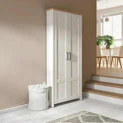 Garnero Arredamenti Armadio Ante Battenti|Mobili Multiuso-Mobile multiuso 85x201h cm 2 ante bianco frassinato rovere Lars