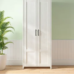 Garnero Arredamenti Armadio Ante Battenti|Mobili Multiuso-Mobile multiuso 85x201h cm 2 ante bianco frassinato rovere Lars