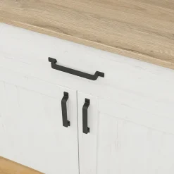 Garnero Arredamenti Mobili Multiuso|Credenze Moderne-Mobile multiuso 102x99h cm 2 ante 1 cassetto scandinava bianco frassinato rovere Lars