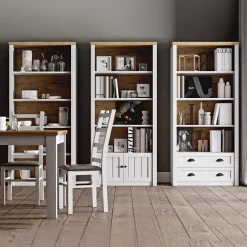 Garnero Arredamenti Mobili Multiuso-Mobile multiuso 61x205h cm 1 anta e 2 cassetti bianco frassinato rovere Provenza