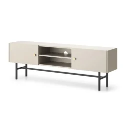 Garnero Arredamenti Mobile Tv Basso|Mobili Tv Moderni-Mobile porta TV moderno 155x52h cm 2 ante e vani a giorno Eterna Beige