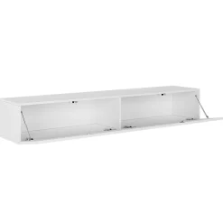 Garnero Arredamenti Mobile Tv Sospeso-Mobile porta tv sospeso 180x30h cm 2 ante moderno bianco lucido Teodora