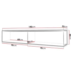 Garnero Arredamenti Mobile Tv Sospeso|Mobili Tv Moderni-Mobile porta TV sospeso 140x30h cm con LED rovere bianco lucido Silvia