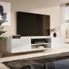 Garnero Arredamenti Mobile Tv Sospeso-Mobile porta tv sospeso 200x37h cm 2 ante 2 vani a giorno  bianco lucido Southampton