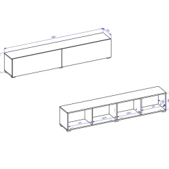 Garnero Arredamenti Mobile Tv Sospeso|Mobili Tv Moderni-Mobile porta TV sospeso 180x35h cm Fusion Bianco Opaco