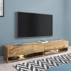 Garnero Arredamenti Mobile Tv Sospeso|Mobili Tv Moderni-Mobile porta TV sospeso 180x30h cm con LED Gregoria Rovere