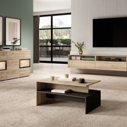 Garnero Arredamenti Mobile Tv In Legno|Mobile Tv Sospeso-Mobile porta TV sospeso 270x42h cm Emotion Gihome® Rovere