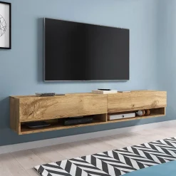 Garnero Arredamenti Mobile Tv Sospeso|Mobili Tv Moderni-Mobile porta TV sospeso 180x30h cm 2 ante Gregoria Rovere