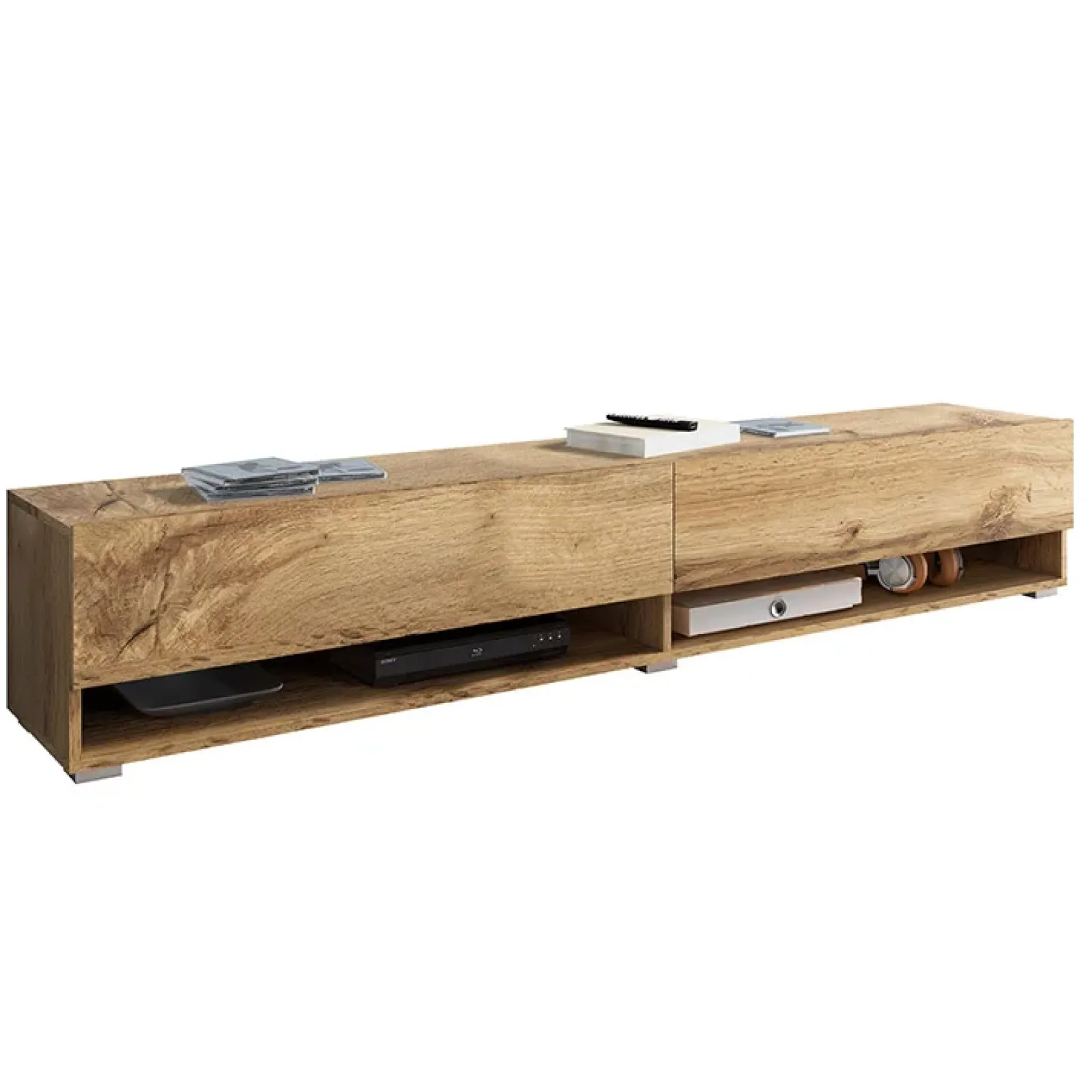 Garnero Arredamenti Mobile Tv Sospeso|Mobili Tv Moderni-Mobile porta TV sospeso 180x30h cm 2 ante Gregoria Rovere