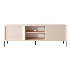 Garnero Arredamenti Mobile Tv Basso-Mobile porta TV 153x54h cm 2 ante 2 vani moderno beige Melly