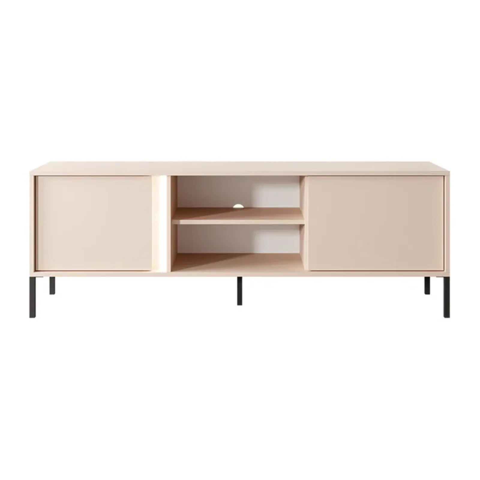 Garnero Arredamenti Mobile Tv Basso-Mobile porta TV 153x54h cm 2 ante 2 vani moderno beige Melly