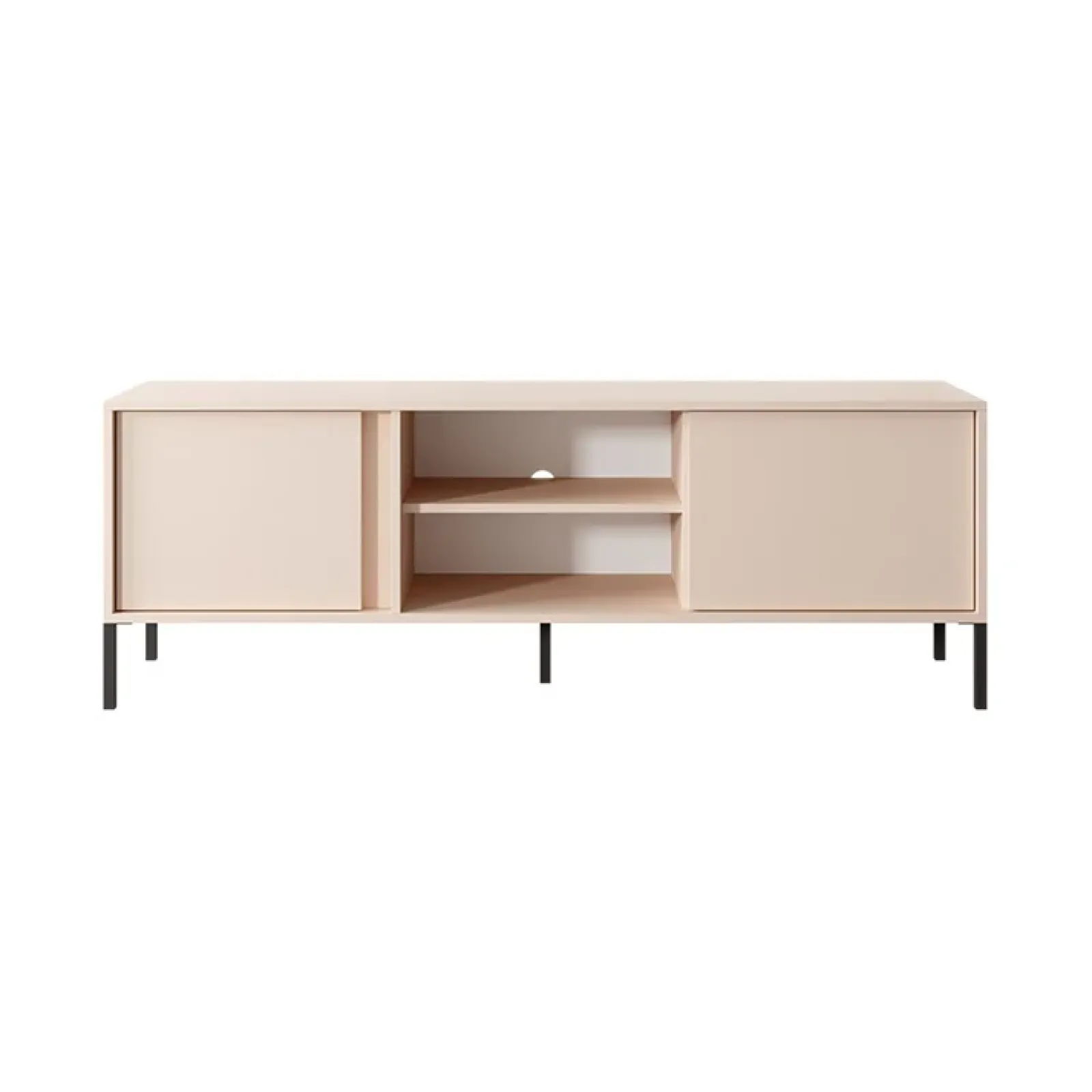 Garnero Arredamenti Mobile Tv Basso-Mobile porta TV 153x54h cm 2 ante 2 vani moderno beige Melly