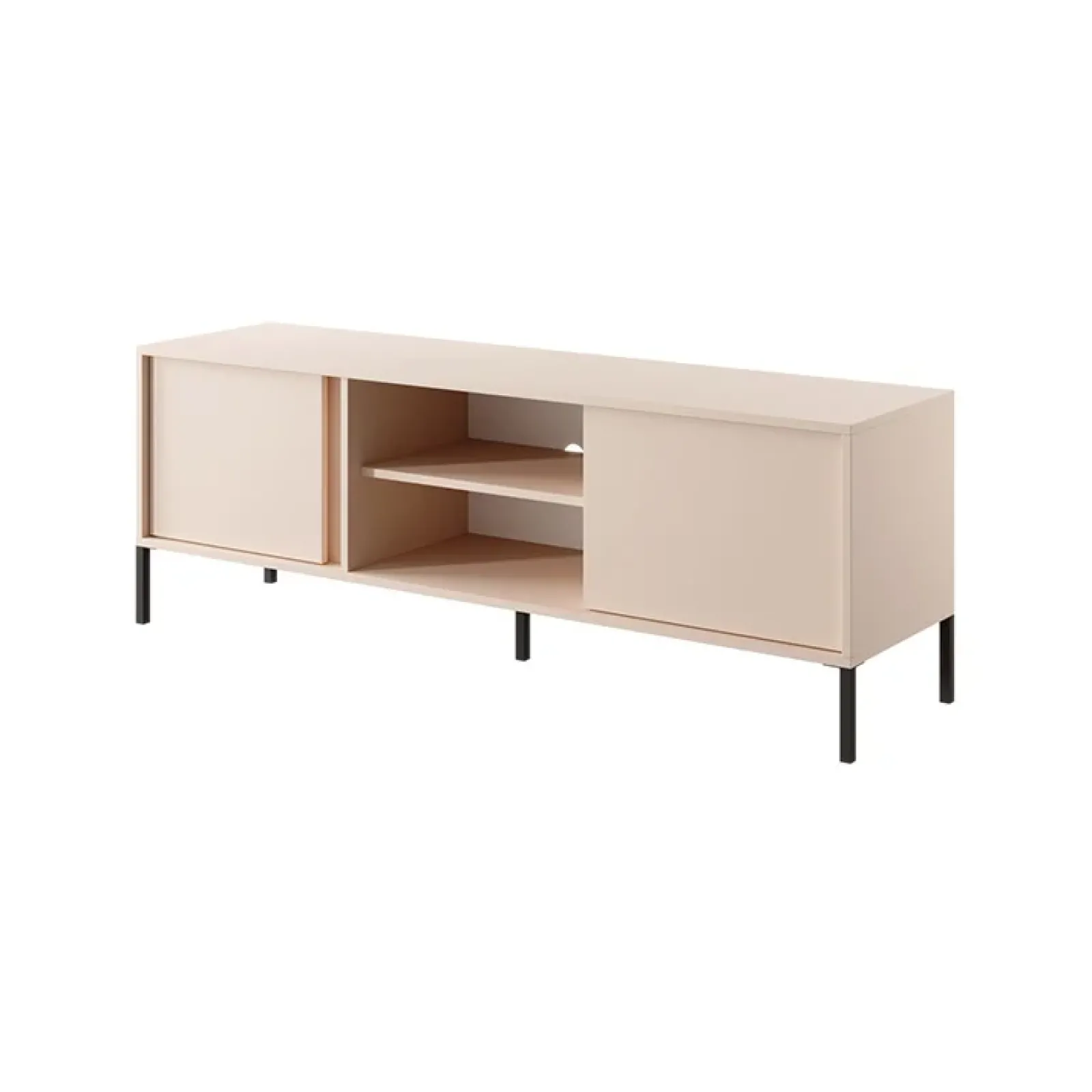 Garnero Arredamenti Mobile Tv Basso-Mobile porta TV 153x54h cm 2 ante 2 vani moderno beige Melly