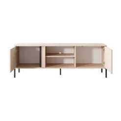 Garnero Arredamenti Mobile Tv Basso-Mobile porta TV 153x54h cm 2 ante 2 vani moderno beige Melly