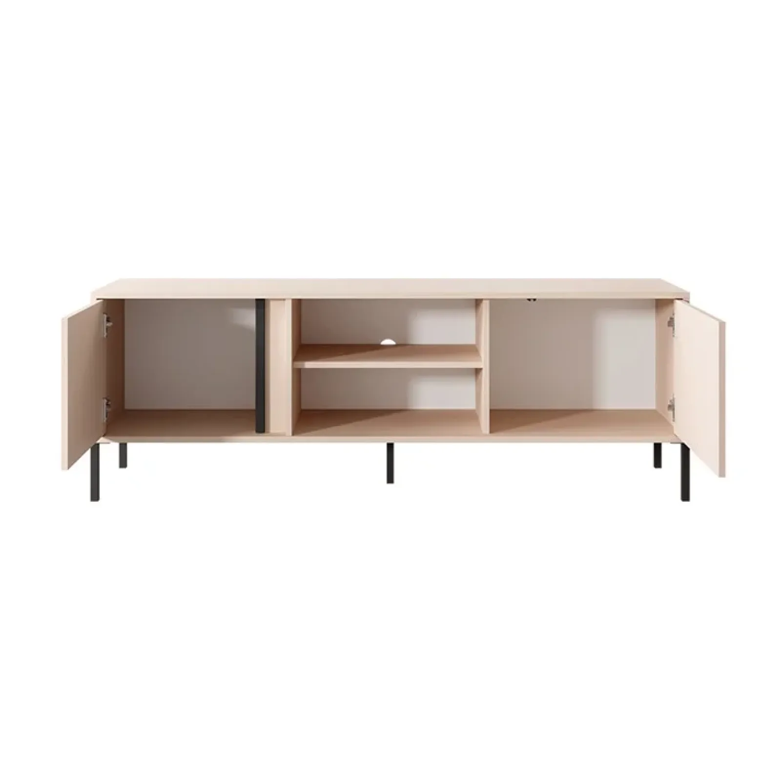 Garnero Arredamenti Mobile Tv Basso-Mobile porta TV 153x54h cm 2 ante 2 vani moderno beige Melly