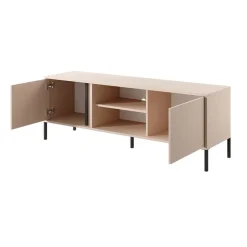 Garnero Arredamenti Mobile Tv Basso-Mobile porta TV 153x54h cm 2 ante 2 vani moderno beige Melly