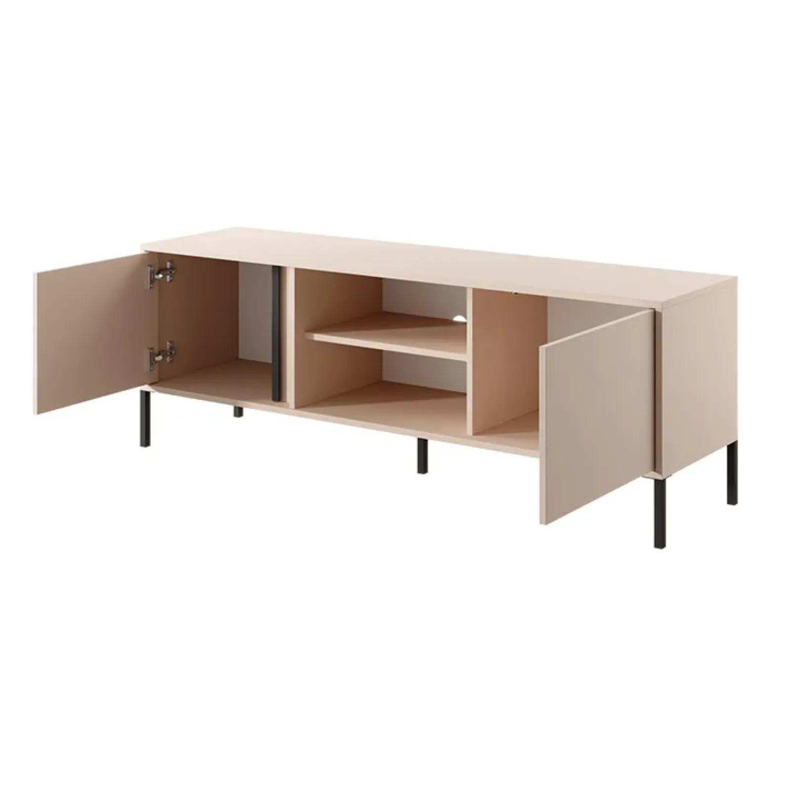 Garnero Arredamenti Mobile Tv Basso-Mobile porta TV 153x54h cm 2 ante 2 vani moderno beige Melly