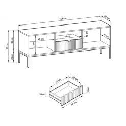 Garnero Arredamenti Mobili Tv Moderni|Mobile Tv Moderno-Mobile porta TV 154x56h cm 2 ante moderno soggiorno Alisa Verde