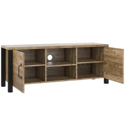 Garnero Arredamenti Mobile Tv In Legno|Mobile Tv Basso-Mobile porta TV 147x57h cm 2 ante quercia nero opaco Nebraska