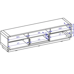 Garnero Arredamenti Mobile Tv In Legno|Mobile Tv Basso-Mobile porta tv 180x45h cm 2 ante 1 cassetto nero opaco rovere Esmond