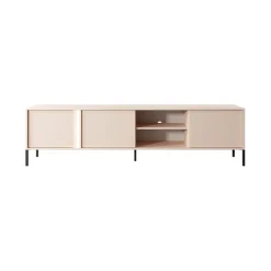 Garnero Arredamenti Mobile Tv Basso-Mobile porta TV 203x54h cm 3 ante 2 vani moderno beige Melly