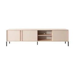 Garnero Arredamenti Mobile Tv Basso-Mobile porta TV 203x54h cm 3 ante 2 vani moderno beige Melly