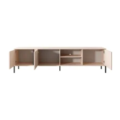 Garnero Arredamenti Mobile Tv Basso-Mobile porta TV 203x54h cm 3 ante 2 vani moderno beige Melly