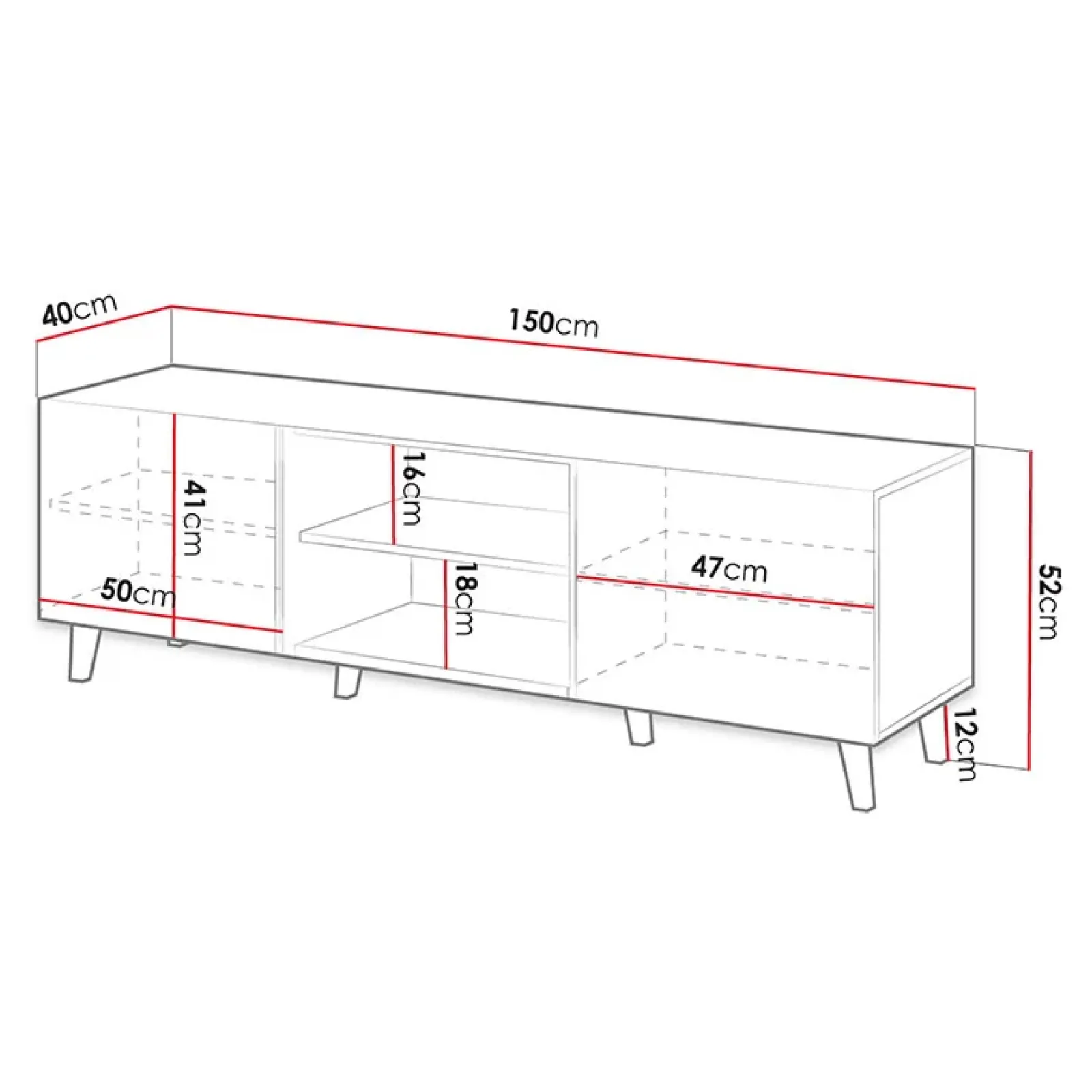 Garnero Arredamenti Mobile Tv Basso|Mobili Tv Moderni-Mobile porta TV 150x52h cm 2 ante cannettato Essence Quercia