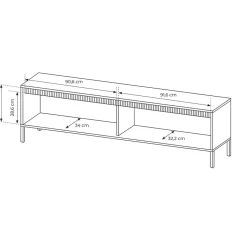 Garnero Arredamenti Mobile Tv Basso-Mobile porta TV 187x54h cm 2 ante cannettato Ciar Beige