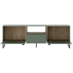 Garnero Arredamenti Mobili Tv Moderni|Mobile Tv Moderno-Mobile porta TV 179x60h cm 2 ante 1 cassetto verde salvia scuro rovere Selvia