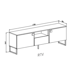 Garnero Arredamenti Mobili Tv Moderni|Mobile Tv Moderno-Mobile porta TV 179x60h cm 2 ante 1 cassetto verde salvia scuro rovere Selvia
