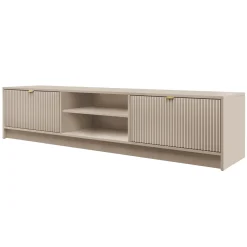 Garnero Arredamenti Mobili Tv Moderni|Mobile Tv Moderno-Mobile porta tv 180x40h cm 2 ante 2 vani a giorno cannettato Athena Beige