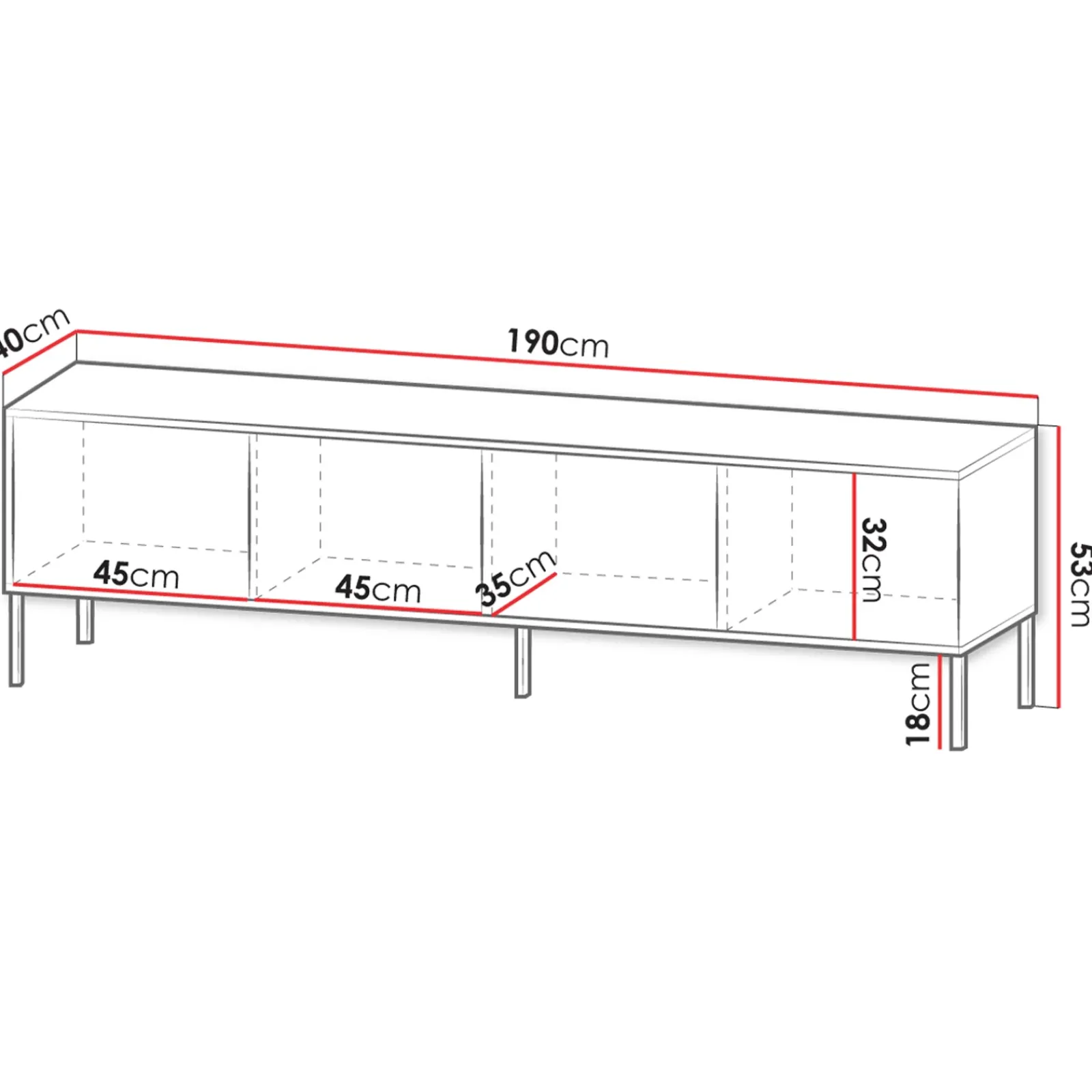 Garnero Arredamenti Mobili Tv Moderni|Mobile Tv Moderno-Mobile porta tv 190x53h cm 4 ante cannettato beige Diana